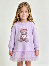 Load image into Gallery viewer, Giorgio Bambini Lilac Tulle Diamante Teddy Bear Dress