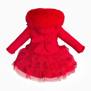 Wee Me Red Ruffle Coat