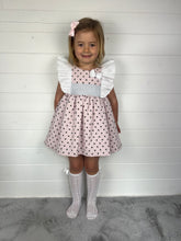 Load image into Gallery viewer, Ceyber Girls Pink Polka Frill Shoulder Dress