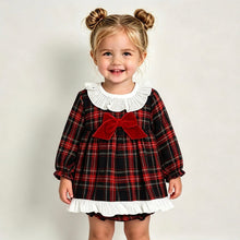 Load image into Gallery viewer, Rapife Baby Girls Red &amp; Navy Tartan Dress