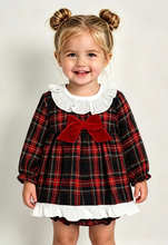 Load image into Gallery viewer, Rapife Baby Girls Red &amp; Navy Tartan Dress
