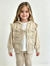 Load image into Gallery viewer, Giorgio Bambini Older Girls Cream Bow 3 Piece Lounge Set
