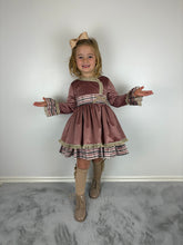 Load image into Gallery viewer, Ceyber Dusky Pink Velvet Side Bow Dress