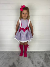Load image into Gallery viewer, Ceyber Girls Lilac Cherry Double Bow Dress