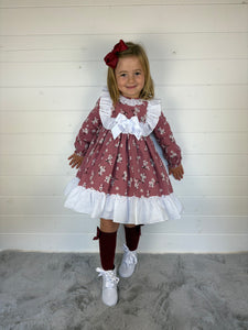 Ceyber Girls Burgundy Blossom Dress