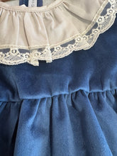 Load image into Gallery viewer, Calamaro Girls Royal Blue Velvet Dress