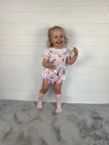 Ceyber Baby Girls Pink Teddy Romper