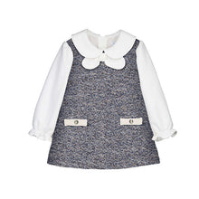 Load image into Gallery viewer, Mayoral Older Girls Navy Tweed-Knit Dress