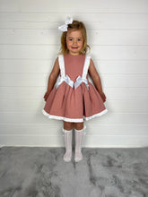 Load image into Gallery viewer, Ceyber Girls Dusky Pink Double Bow Dress