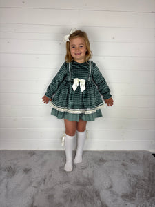 Ceyber Green Check Velvet Dress