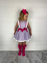 Load image into Gallery viewer, Ceyber Girls Lilac Cherry Double Bow Dress