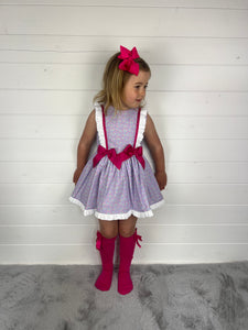 Ceyber Girls Lilac Cherry Double Bow Dress