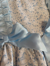 Load image into Gallery viewer, Ceyber Girls Blue Rocking Horse Double Bow Dress