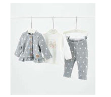 Load image into Gallery viewer, iDO Baby Girls Grey Polka Dot Three Piece Lounge Set