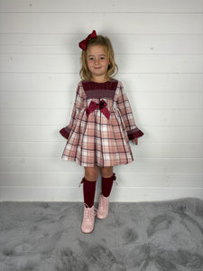 Ceyber Smock Burgundy Dress