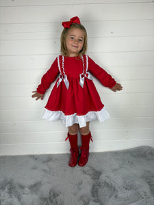Ceyber Red Double Bow Dress