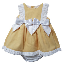 Load image into Gallery viewer, Ceyber Girls Yellow Double Bow Dress