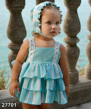 Load image into Gallery viewer, PRE ORDER Dbb Baby Girls Aqua Stripe Dress