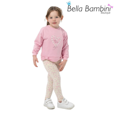 Pink Floral Legging Set 1Y-4Y