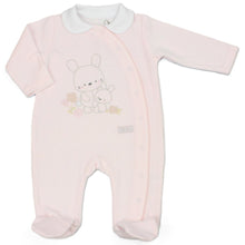 Load image into Gallery viewer, Pure &amp; Soft Baby Girls Pink Velour All In One