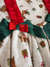 Load image into Gallery viewer, PRE ORDER Ceyber Girls Christmas Reindeer Double Bow Dress