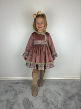 Load image into Gallery viewer, Ceyber Dusky Pink Velvet Side Bow Dress