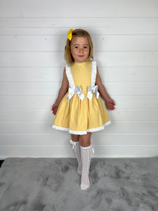 Ceyber Girls Yellow Double Bow Dress