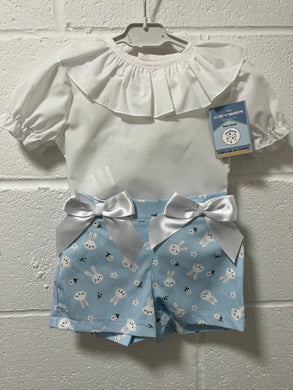Ceyber Girls Blue Bunny Short Set