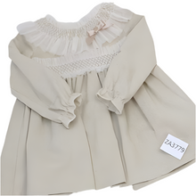 Load image into Gallery viewer, Ceyber Older Girls Beige Smocked Dress