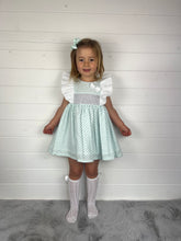 Load image into Gallery viewer, Ceyber Girls Mint Star Frill Shoulder Dress