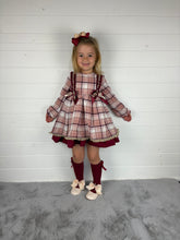 Load image into Gallery viewer, Ceyber Girls Double Bow Burgundy and Pink Dress