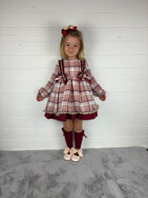 Load image into Gallery viewer, Ceyber Girls Double Bow Burgundy and Pink Dress