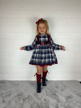 Load image into Gallery viewer, Ceyber Girls Double Bow Red and Navy Dress
