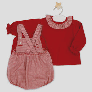 Rapife Baby Girls Burgundy Romper Set