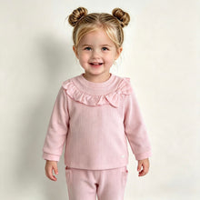 Load image into Gallery viewer, Amore Girls Pink Knit Bow Lounge Set