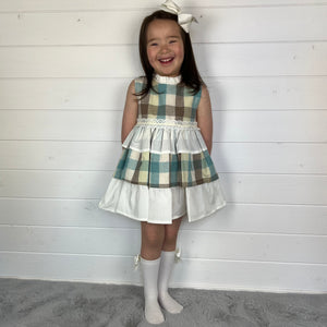 Ceyber Girls Check Puffball Style Dress