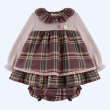 Load image into Gallery viewer, Baby Ferr Baby Girls Plum Check Dress