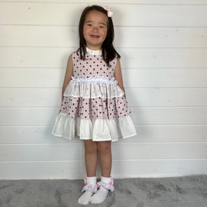 Ceyber Girls Pink Polka Puffball Style Dress