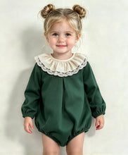 Load image into Gallery viewer, Calamaro Baby Emerald Velvet Romper