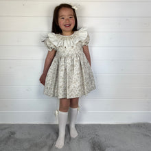 Load image into Gallery viewer, Ceyber Girls Tan Smocked Collar Dress