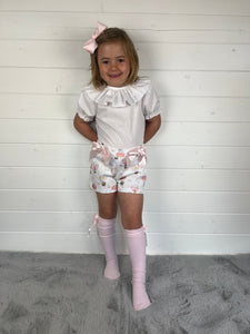 Ceyber Girls Pink Hot Air Balloon Short Set