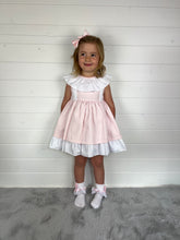 Load image into Gallery viewer, Ceyber Girls Pink Frill Collar Dress