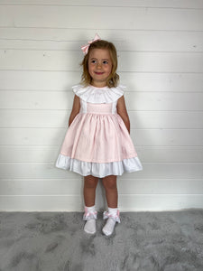 Ceyber Girls Pink Frill Collar Dress