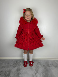 Wee Me Red Ruffle Coat
