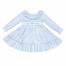 Load image into Gallery viewer, Wee Me Baby Girls Blue Smock Dress