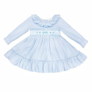 Wee Me Baby Girls Blue Smock Dress