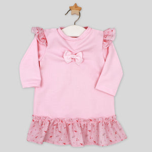 Rapife Girls Pink Bird Print Dress