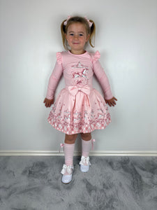 Giorgio Bambini Pink Carousel Skirt Set