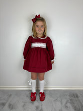 Load image into Gallery viewer, Mabini Girls Burgundy Smock Dress