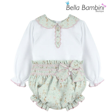 Dulce De Fresa Baby Girls Reindeer Print Jam Set